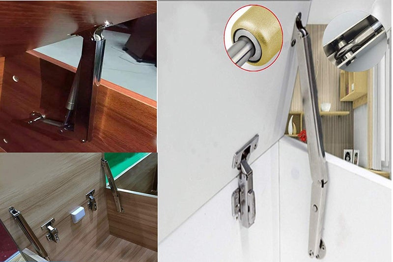 Tiberham Lid Support Hinge, Tiberham 200N Heavy Duty Gas Spring Lid Stay Hinge Buffer Damper, Tatami Supports Gas Strut Hydraulic Rod for Kitchen Cabinet Door Cupboard Toy Box Pneumatic Stop Support - Image 4